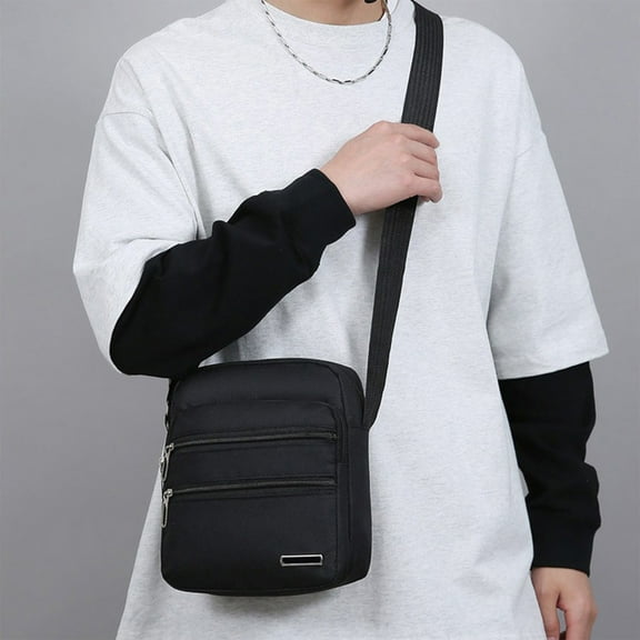 Mecorevxz Oxford Waterproof Sling Bag Crossbody Bag for Men Slim Chest Backpack Man Purse Small Shoulder Bag for Travel Hiking(Black)
