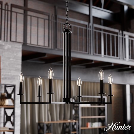 

Hunter Bearden Natural Iron 6 Light Chandelier Ceiling Light Fixture