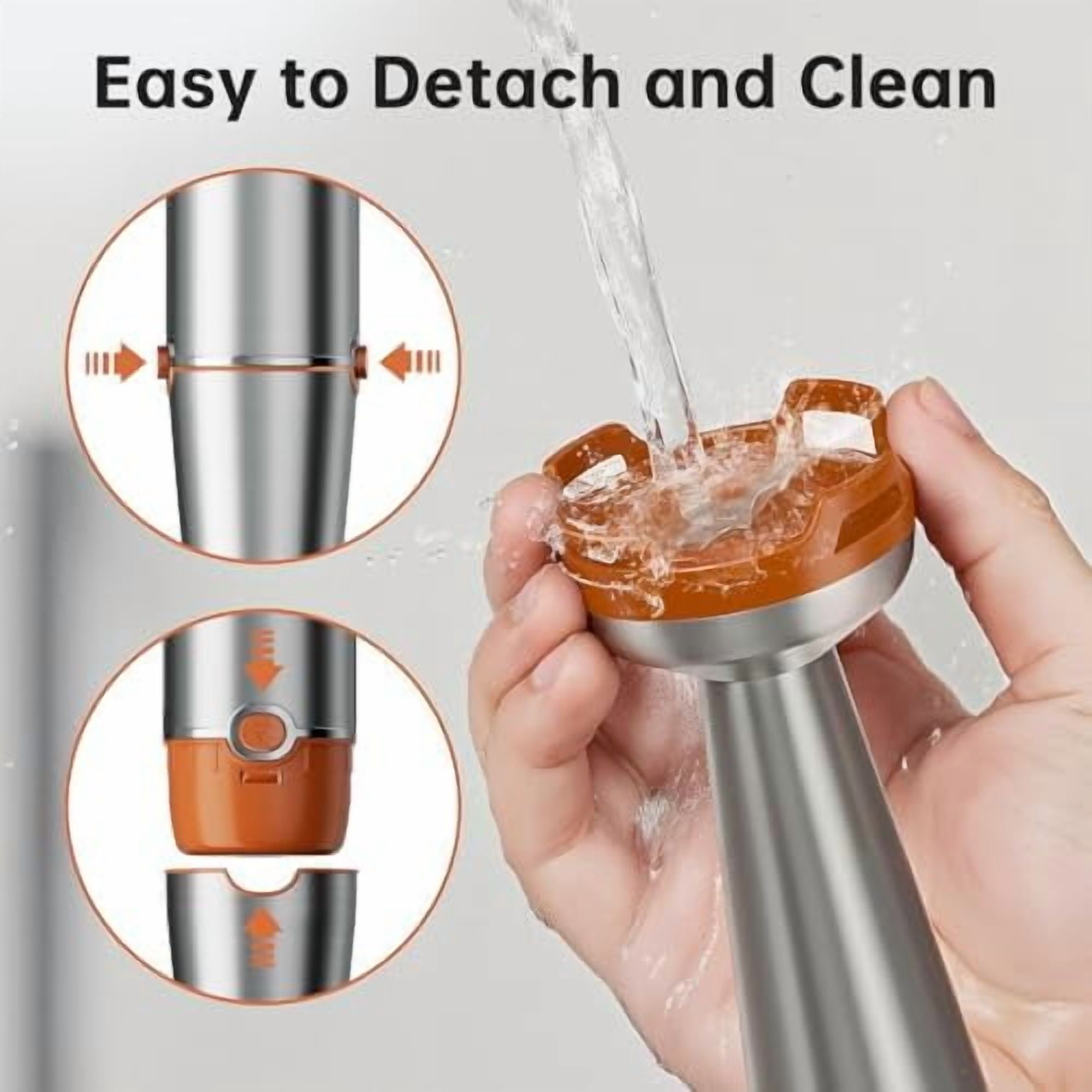 Immersion Blender Handheld Corded Hand Blenders Set 1100W, Trigger Variable Speed 5 in 1 Stick Emulsifier with Chopper, Whisk and Frother for Soup, Baby Food and Smoothies, Orange