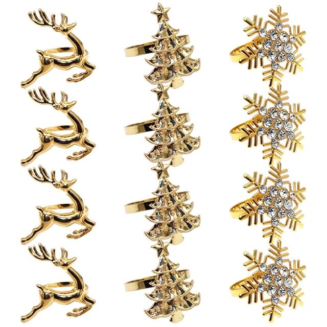 Anillos para servilletas de mesa, hebillas creativas para servilletas, decoraciones navideñas para comedor, anillos delicados para servilletas, 12 Uds.