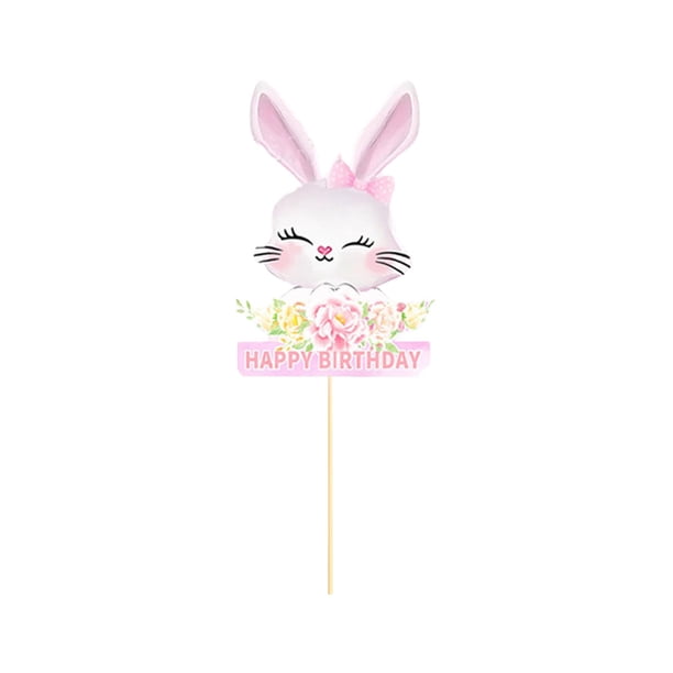Vajilla desechable para fiesta de Pascua, accesorios para suministros de fiesta de color rosa, bonito patrón de conejo para té de , Estilo G