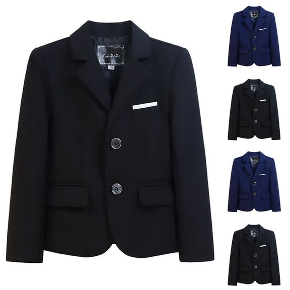 LOVZFMLL Toddler Boys Girls Tops, Formal Preppy Graduation Suit Blazer, Classic Single-Breasted V-Neck Long Sleeve Wedding Jacket, Fall Clothes 2-3 Years Boys Girls Clothes