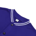 thumbnail image 4 of YDDIAN Men's All Wool Bomber Style Letterman Baseball Knit Rib Varsity Jacket Royal Blue L, 4 of 6
