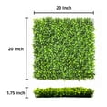 thumbnail image 3 of 12pcs 20" x 20" Artificial Boxwood Hedge Wall Panel Plastic Boxwood Plant, UV Protected for Outdoor Indoor Garden Fence Backyard, 3 of 7