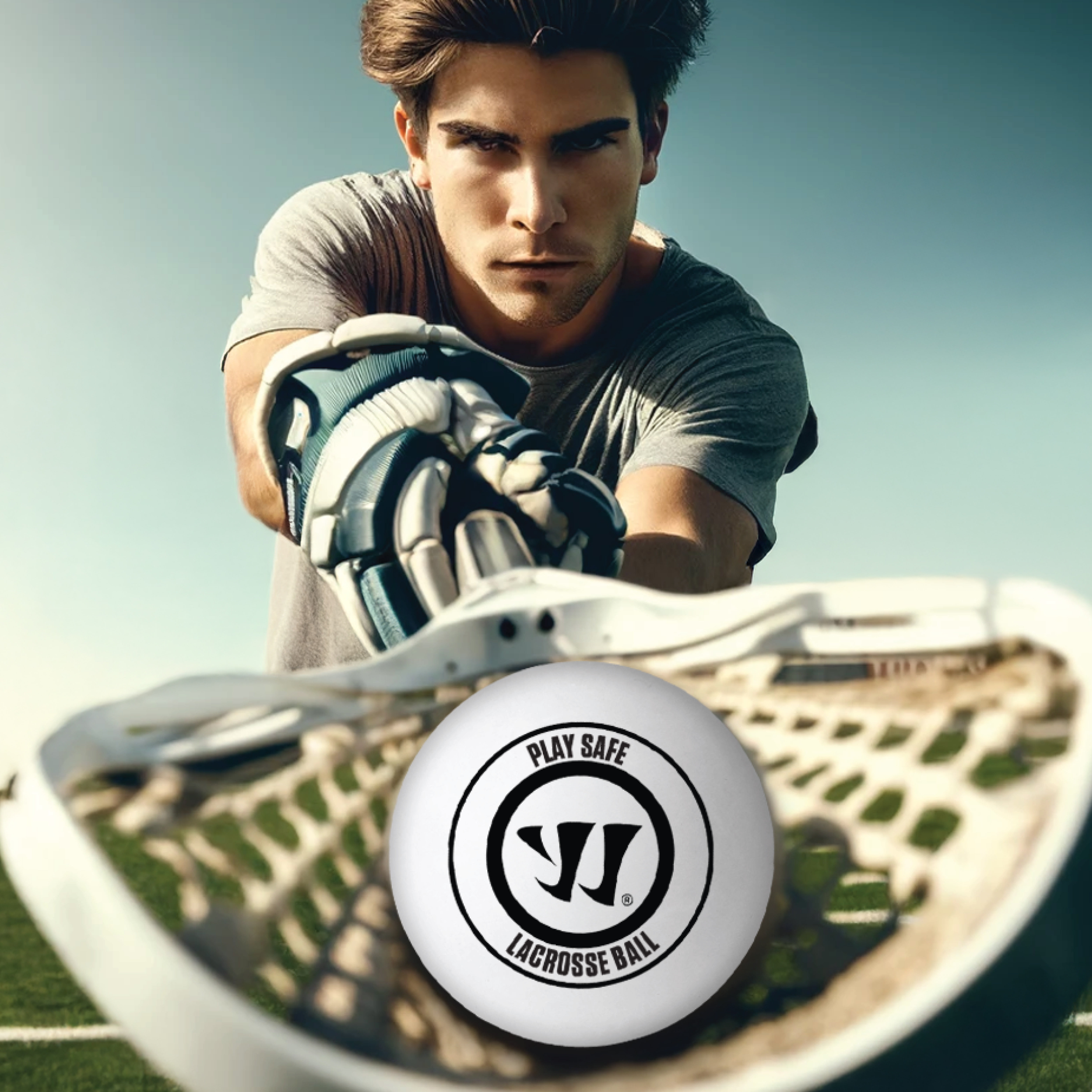 Warrior PlaySafe Lacrosse Ball, Youth & Recreational Training – White, 3‑Pack