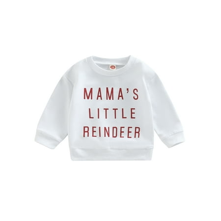 

Canrulo Toddler Infant Baby Girls Boys T Shirts Letter Printed Long Sleeve Pullover Sweatshirt Tops Autumn Clothes White 0-6 Months