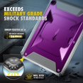 thumbnail image 3 of Fintie Shockproof Case for Samsung Galaxy Tab S6 Lite 10.4 Inch 2024/2022/2020, Tuatara Rugged Unibody Hybrid Full Protective Bumper Kickstand Cover with Built-in Screen Protector, Purple, 3 of 9