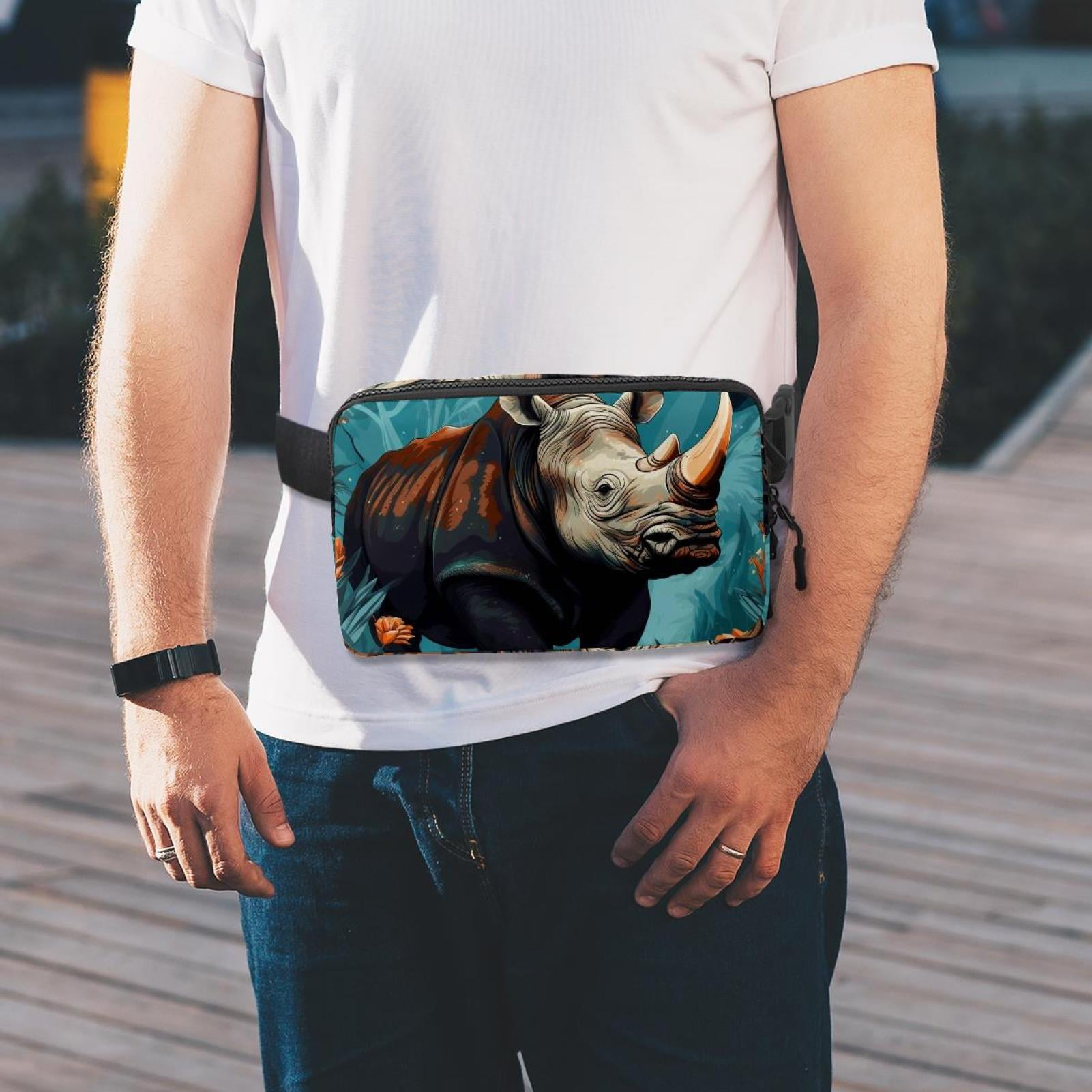 Rhinoceros Running Belt Fanny Packs Waist Packs with Extension Strap Unisex Lightweight Adjustable
