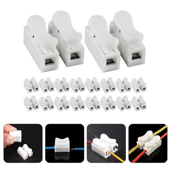 COMPUKAS Electric Connectors Wiring Wire Connectors White 25pcs