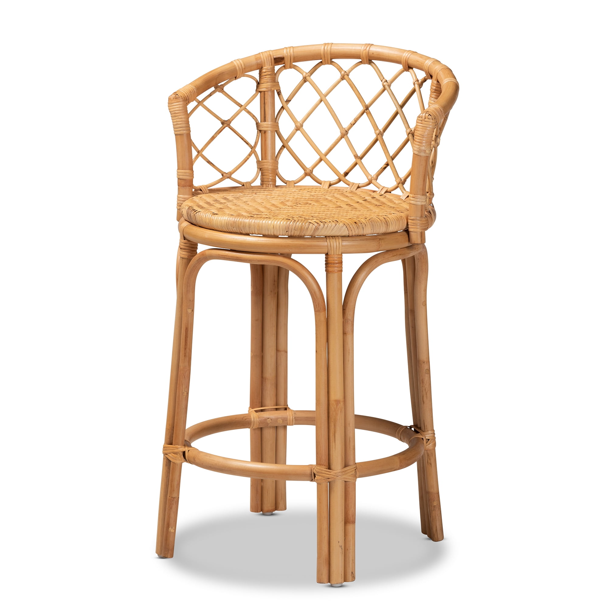bali & pari Orchard Rattan BOHO Counter Stool, Natural Brown