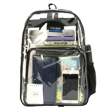 K-Cliffs - Wholesale Clear Backpack See through School bags Basic Transparent Student Bookbag ...