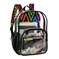 thumbnail image 2 of Iauyy Clear Backpack Heavy Duty PVC Transparent Backpack for College Workplace, Neon-colored Triangle, 2 of 8