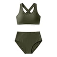 thumbnail image 5 of Swimsuit for Women Two Piece Bathing Suits Two Piece Solid Color Back Tankini Swimsuit Bikini Bathing With Adjustable Ties, 5 of 6