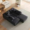 thumbnail image 2 of Modern Upholstered Sectional Boneless Couch Set,Modular 132" L Shaped Sectional Living Room Sofa Set With 6 Pillows,Free Combination Sofa Couch for Living Room,Bedroom,Black, 2 of 25