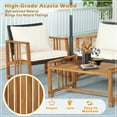 thumbnail image 5 of Costway 4PCS Patio Mix Brown Wicker Sofa Set Acacia Wood Frame with Seat & Back Cushions, 5 of 10