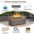 thumbnail image 2 of 51 in. Propane Rectangular Fire Pit Table with LED Light, 50,000 BTU Coating Steel Tabletop Fire Pit (Gray Wood Grain), 2 of 8