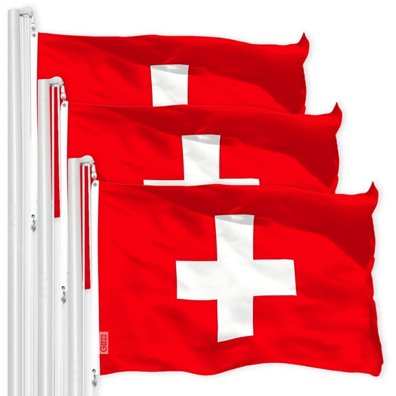 Switzerland Swiss Flag 3x5FT 3-Pack 150D Printed Polyester By G128