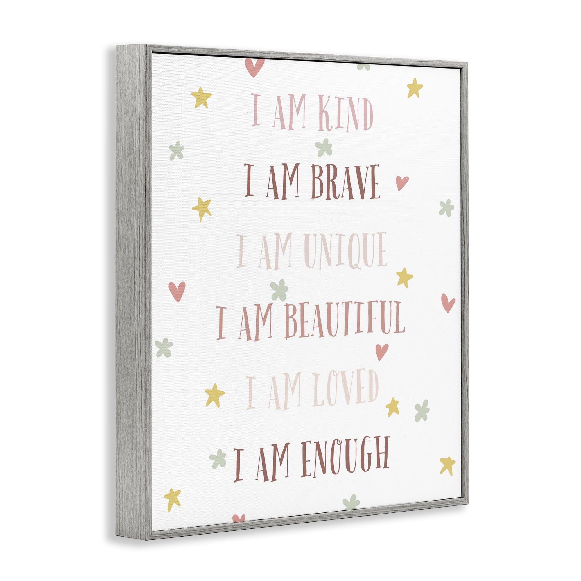 Stupell Industries I am Empowerment Quotes Gray Framed Giclee Art, design by Katie Griggs