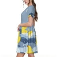 thumbnail image 2 of Naloa ducklings swim on the sea waves Print Womens Summer A-Line Dress with Pockets,Short Sleeve Dresses,Flowy Beach Swing Dress for Vacation Travel, 2 of 6