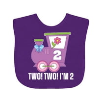 Inktastic 2nd Birthday Cute Train I'm Two Girls Baby Bib
