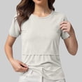 thumbnail image 2 of Gelikeya Womens Nursing Tops for Breastfeeding Soft Maternity Shirt Short Sleeve Comfortable Pregnancy Clothes Loungewear Blouse White, Size XXL, 2 of 7