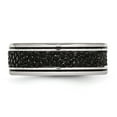 thumbnail image 4 of Auriga Fine Jewelry Stainless Steel Polished Grooved with Genuine Stingray Textured 8 mm Band for Women Size 8, 4 of 6