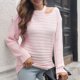 thumbnail image 5 of Suéter con tiras huecas para mujer Suéter suelto de manga larga para otoño e invierno para mujer Pompotops hdfakjf10653, 5 of 6