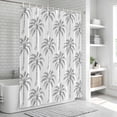 thumbnail image 6 of Gray Palm Tree Bathroom Shower Curtains with 12 Hooks Waterproof Shower Curtain for Stalls and Bathtubs Tropical Summer Botanical Forest Modern Decorative Bathroom Privacy Curtain 36x72 Inches, 6 of 9