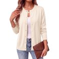 thumbnail image 2 of Fantaslook Crew Neck Knit Cardigan Sweaters for Women Button Front Sweater Tops Business Casual Fall Outfits, 2 of 10