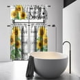 thumbnail image 3 of Sunflower Kitchen Curtains and Valances Set 3 Pieces Rustic Wood Farmhouse Kitchen Curtain Set Floral Kitchen Window Curtains Tier and Valance Curtain Set for Sunflower Home Kitchen Decor, 3 of 6