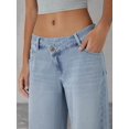 thumbnail image 6 of Womens Denim High Waist Pocket Wide Leg Jeans Light Blue XS, 6 of 8