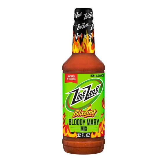 Zing Zang Blazing Bloody Mary Mix, Non-Alcoholic Cocktail Mixer, 32 Fl Oz Bottle
