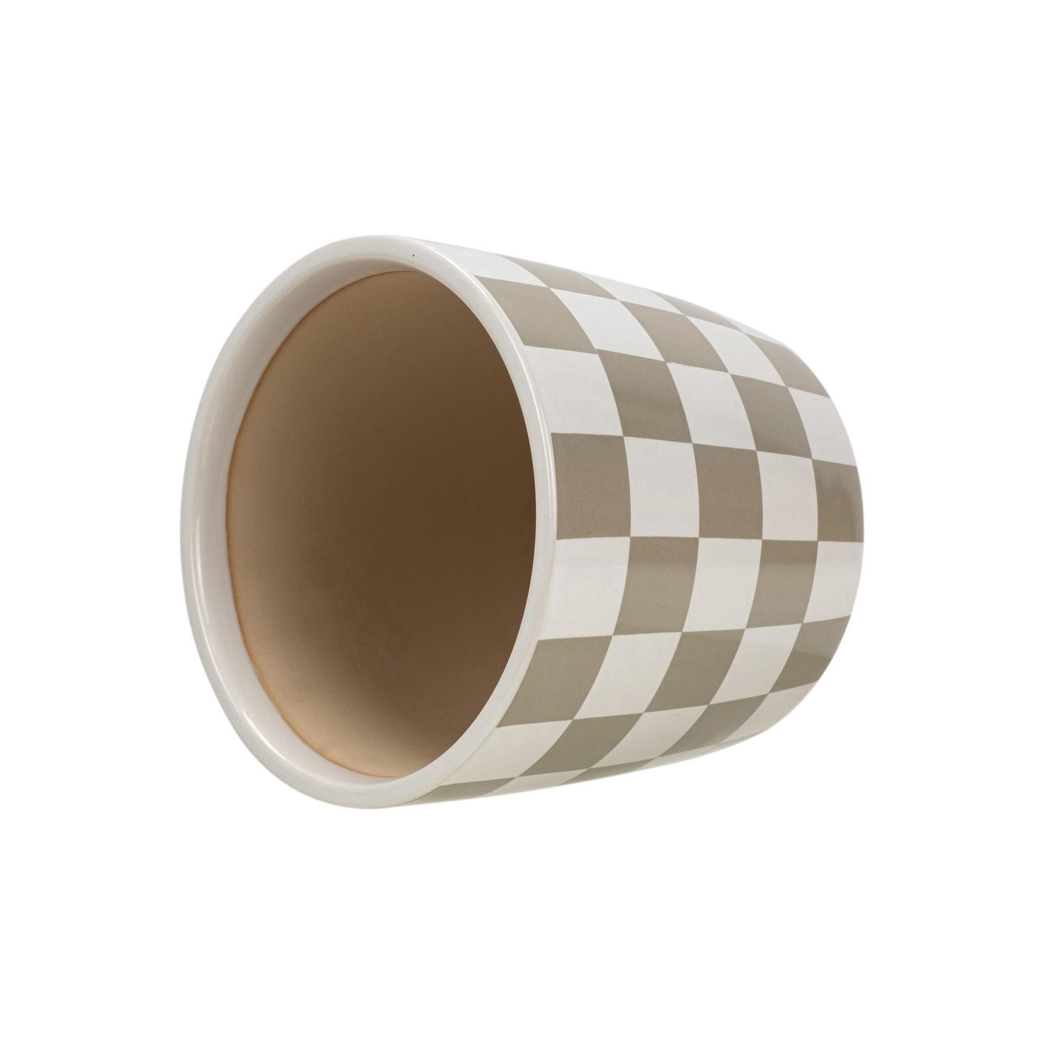 Mainstays 6 inch Grey Check Planter, MS 6 in. Grey Check Planter