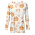 thumbnail image 4 of JULMCOMO Plus Size Halloween Shirts for Women Funny Pumpkin Castle Bat Print Crew Neck Long Sleeve Shirts Holiday Costume Tunic Tops White 3XL, 4 of 5
