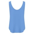 thumbnail image 4 of Siminsem Women's V Neck Button Down Tank Top Sleeveless Blouse with Chest Pocket Loose Fit Cotton Basic T-Shirt for Summer Casual Work Layering, Blue, L, 4 of 8