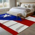 thumbnail image 5 of Star Blue Triangle Washable Area Rug 5 x 7 ft Red White Striped Puerto Flag Vintage, Soft Non Slip Rugs Stain Repellent Indoor Felt Carpet for Living Dining Room Bedroom Home Office, 5 of 9