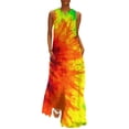 thumbnail image 1 of Robe Teinture sur Nœuds Imprimé Léopard Robe Maxi de Soirée Design Col en V Robes Longues Décontractées Vêtements de Rue Oversize, 1 of 5