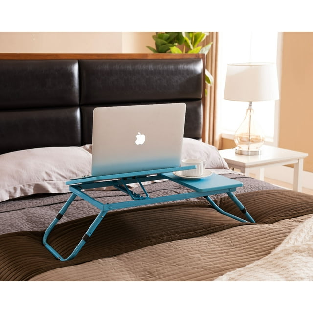 Jazlyn Blue Metal Bedroom & Sofa Adjustable Laptop Table Workstation