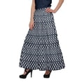 thumbnail image 4 of Moomaya Jupe Longue Imprimée pour Femmes Style Portefeuille Grande Taille Jupe Maxi à 3 Niveaux, 4 of 6
