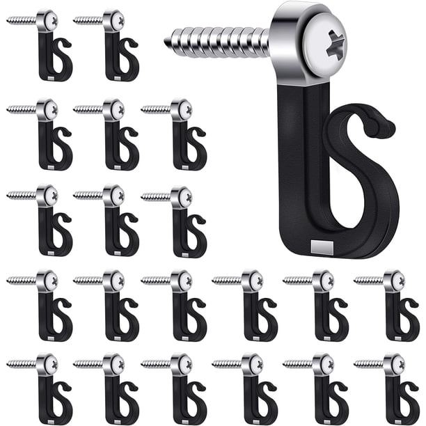 Screw Hooks, 20-Pack Outdoor Hooks Indoor Hooks Light Holders with Drill Q-Hanger Hooks for Easy Release Outdoor LED String Lights