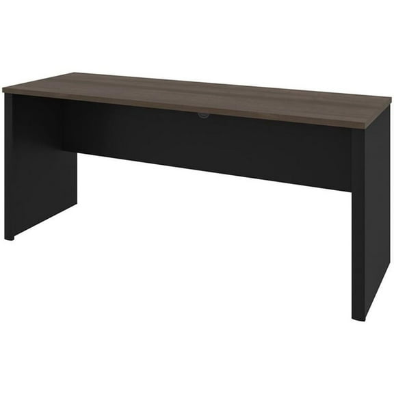 Pemberly Row Contemporary Credenza Desk in Antigua and Black