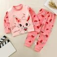 thumbnail image 2 of Girls' Pajamas Long Sleeve Tee and Pants Organic Cotton PJ Set 6-12 Months 12-24 Months 2t 3t 4t 5t 6t 7t 8t 9t Children(Pink,3-6 Months), 2 of 6