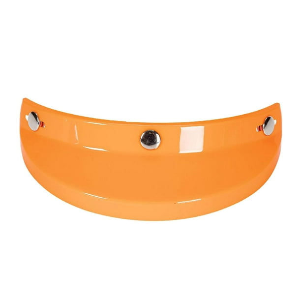 Visera de casco retro con 3 broches para casco 3/4, accesorios de repuesto directos. Naranja
