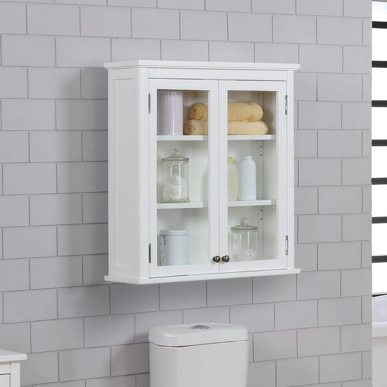 24.75 in. W x 7.5 in. D x 30.25 in. H Bathroom Storage Wall Cabinet in  White with 3 Storage Basket, Mirror, Doors, Shelf LN20233388 - The Home  Depot