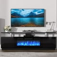 thumbnail image 7 of 70" Fireplace TV Stand with 36" Fireplace,2 Tier LED Entertainment Center with Fireplace&12 Colors Lights for TVs Up to 80",Modern Wood TV Media with Storage Cabinets for Living Room, 7 of 7