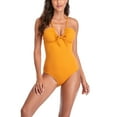 thumbnail image 1 of Traje de baño de una pieza con cuello en V, Color puro, espalda descubierta, correa transpirable, traje de baño para mujer para playa, piscina, Spa y baño, 1 of 6