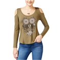 thumbnail image 1 of Blusa de punto Belle du Jour con hombros descubiertos para mujer verde extragrande, 1 of 2