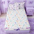 thumbnail image 4 of Erosebridal Watercolor Butterfly Zipper Queen Comforter Set with Fitted Sheet and 2 Pillowcases for Girls, Lavender Floral Flower Zipper Bedding Set, Stars Reversible, 4 Pieces, 4 of 7