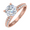Pink, variant on 1 Carat Prong Set Solitaire Diamond Engagement Ring Band in 14K White Gold (Ring Size 10)