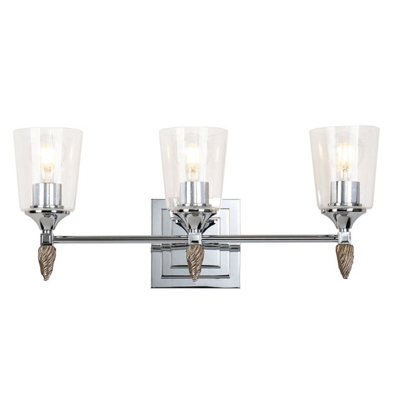 Lucas McKearn Vetiver 3-light Silver Acorn-shaped Bath Vanity Light in Chrome